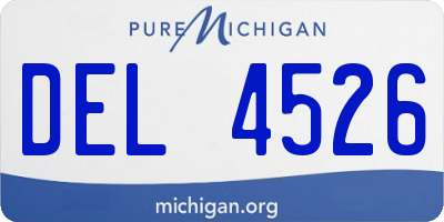 MI license plate DEL4526