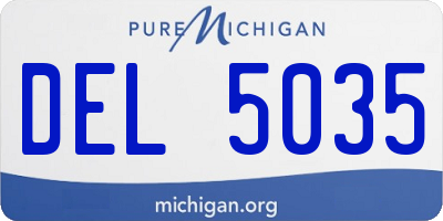 MI license plate DEL5035