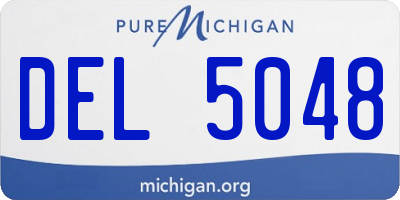 MI license plate DEL5048