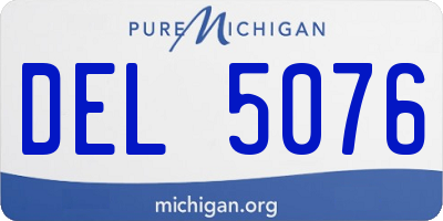 MI license plate DEL5076