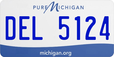 MI license plate DEL5124