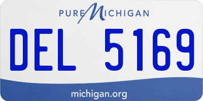MI license plate DEL5169