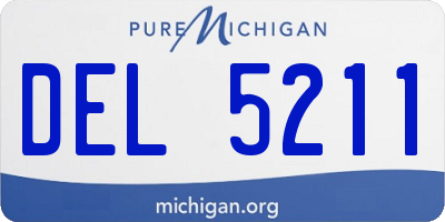 MI license plate DEL5211
