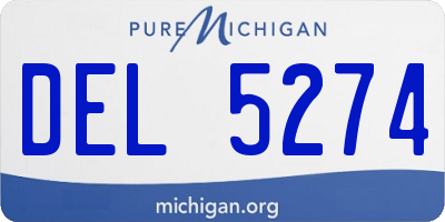 MI license plate DEL5274
