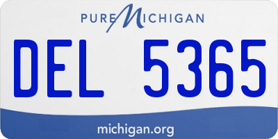 MI license plate DEL5365