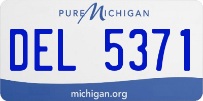 MI license plate DEL5371