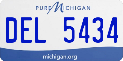 MI license plate DEL5434