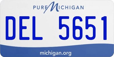 MI license plate DEL5651