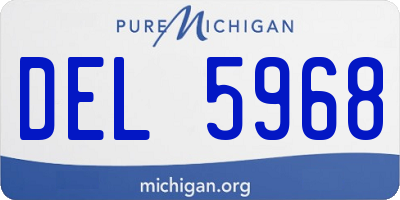MI license plate DEL5968