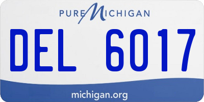 MI license plate DEL6017
