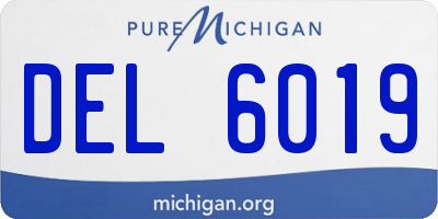 MI license plate DEL6019