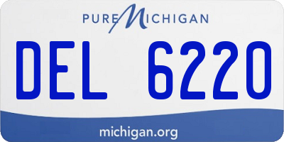 MI license plate DEL6220