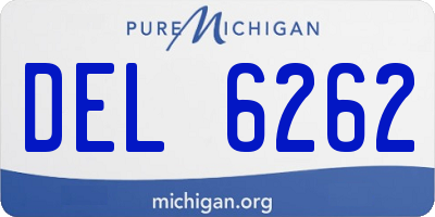 MI license plate DEL6262
