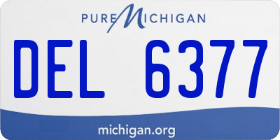 MI license plate DEL6377