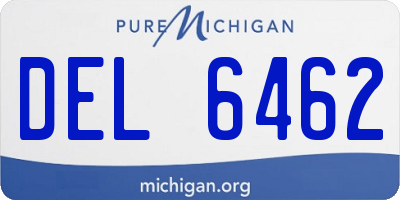 MI license plate DEL6462