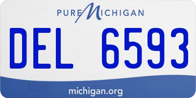 MI license plate DEL6593