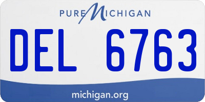 MI license plate DEL6763