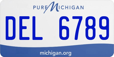 MI license plate DEL6789