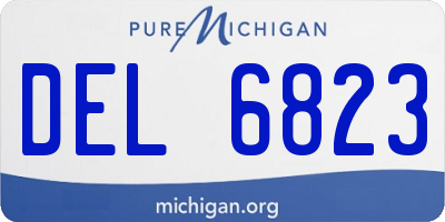 MI license plate DEL6823