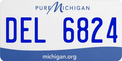 MI license plate DEL6824