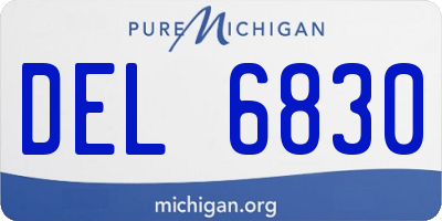 MI license plate DEL6830