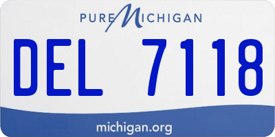 MI license plate DEL7118