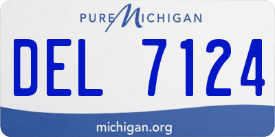 MI license plate DEL7124