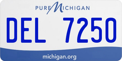 MI license plate DEL7250