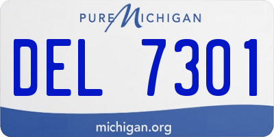 MI license plate DEL7301