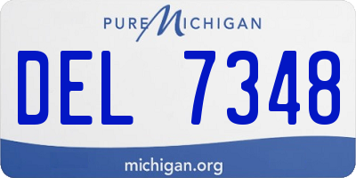 MI license plate DEL7348