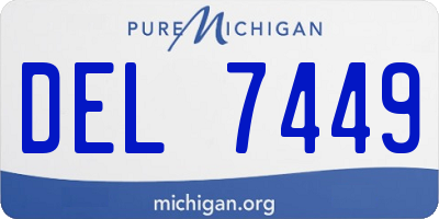 MI license plate DEL7449