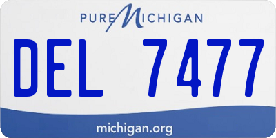 MI license plate DEL7477