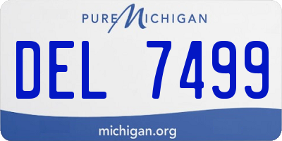 MI license plate DEL7499