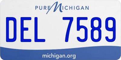 MI license plate DEL7589
