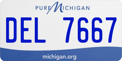 MI license plate DEL7667