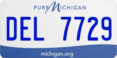 MI license plate DEL7729