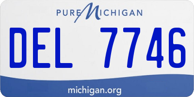 MI license plate DEL7746
