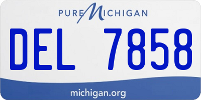 MI license plate DEL7858