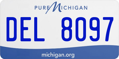 MI license plate DEL8097