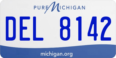 MI license plate DEL8142