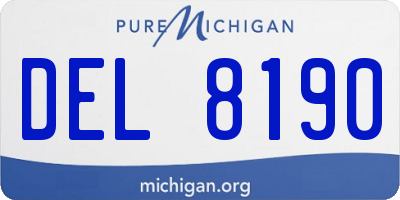 MI license plate DEL8190