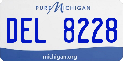 MI license plate DEL8228