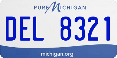 MI license plate DEL8321