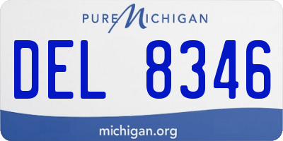 MI license plate DEL8346