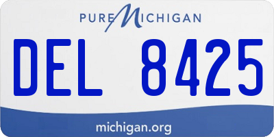 MI license plate DEL8425