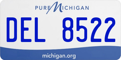 MI license plate DEL8522