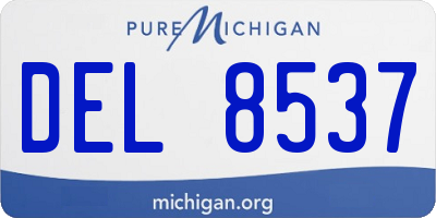 MI license plate DEL8537
