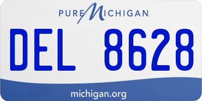 MI license plate DEL8628
