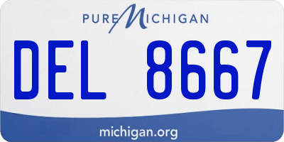 MI license plate DEL8667