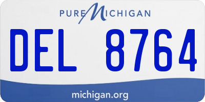 MI license plate DEL8764